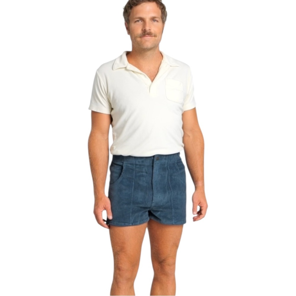 Men's Blue Corduroy Shorts